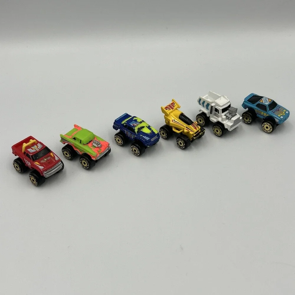 Lot Of 13 Road Champs Micro Machines 1987 Monster Trucks Cars Vintage Gold Tires